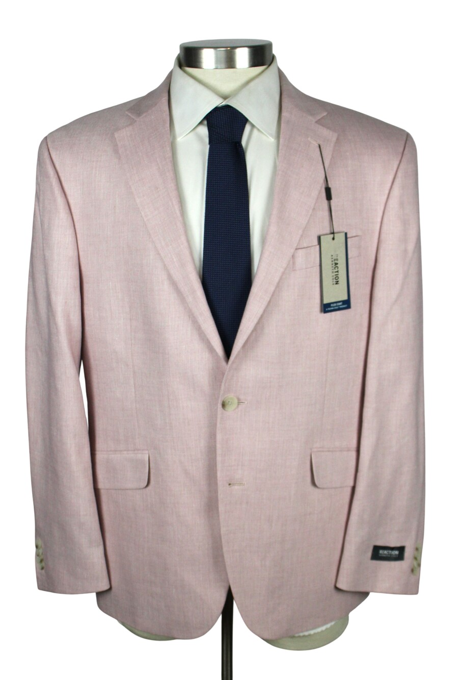 $295 Kenneth Cole Reaction Sport Coat Mens 44 R Pink Linen Techi-cole Stretch